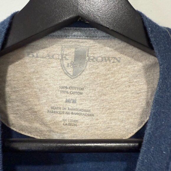 Black Brown 1826 Blue Short Sleeve Tee 100% Cotton Size M - Picture 5 of 16